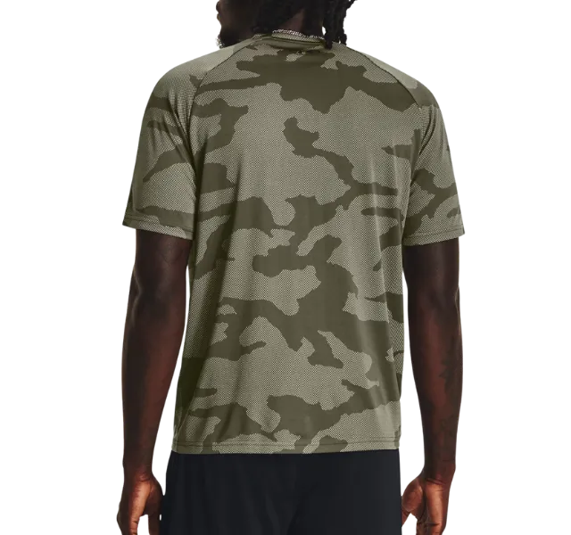 Under Armour Tech Velocity Jacquard Camo T-Shirt - Marine Green