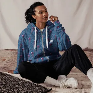Unisex Comfort Zip Hoodie - Blue and Violet Jellyfishes