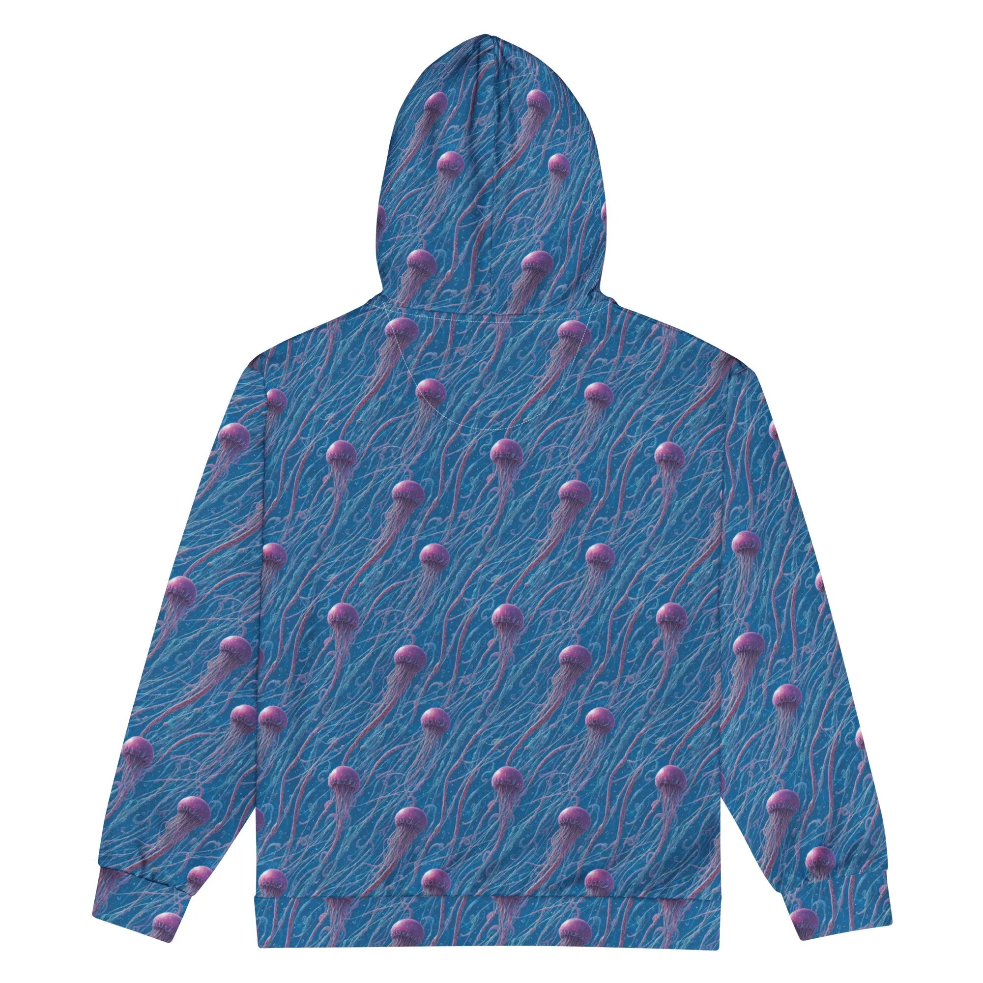 Unisex Comfort Zip Hoodie - Blue and Violet Jellyfishes