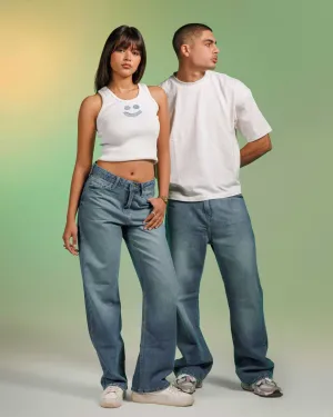 Unisex | Wide Leg - Vintage Deep Blue Jeans