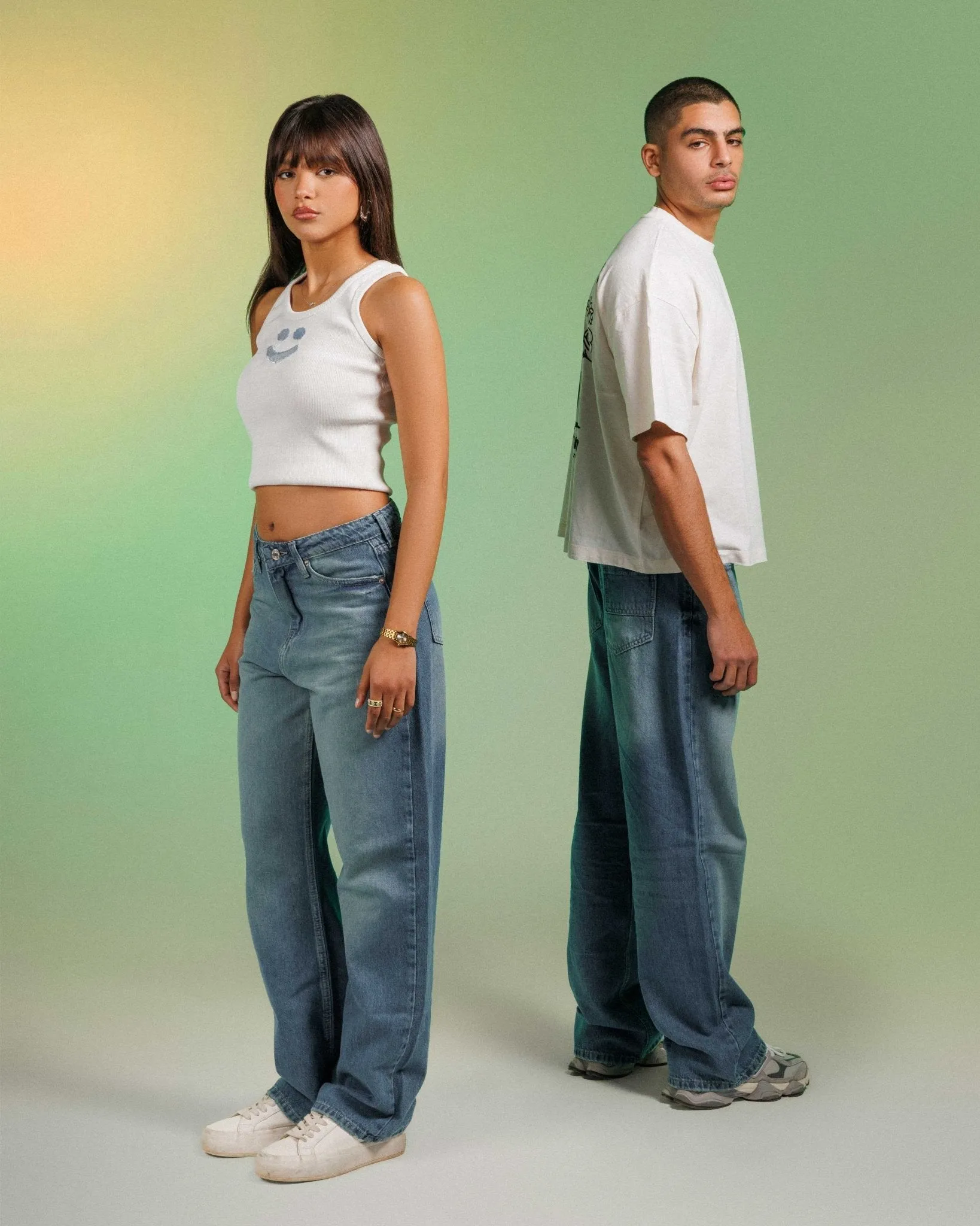Unisex | Wide Leg - Vintage Deep Blue Jeans