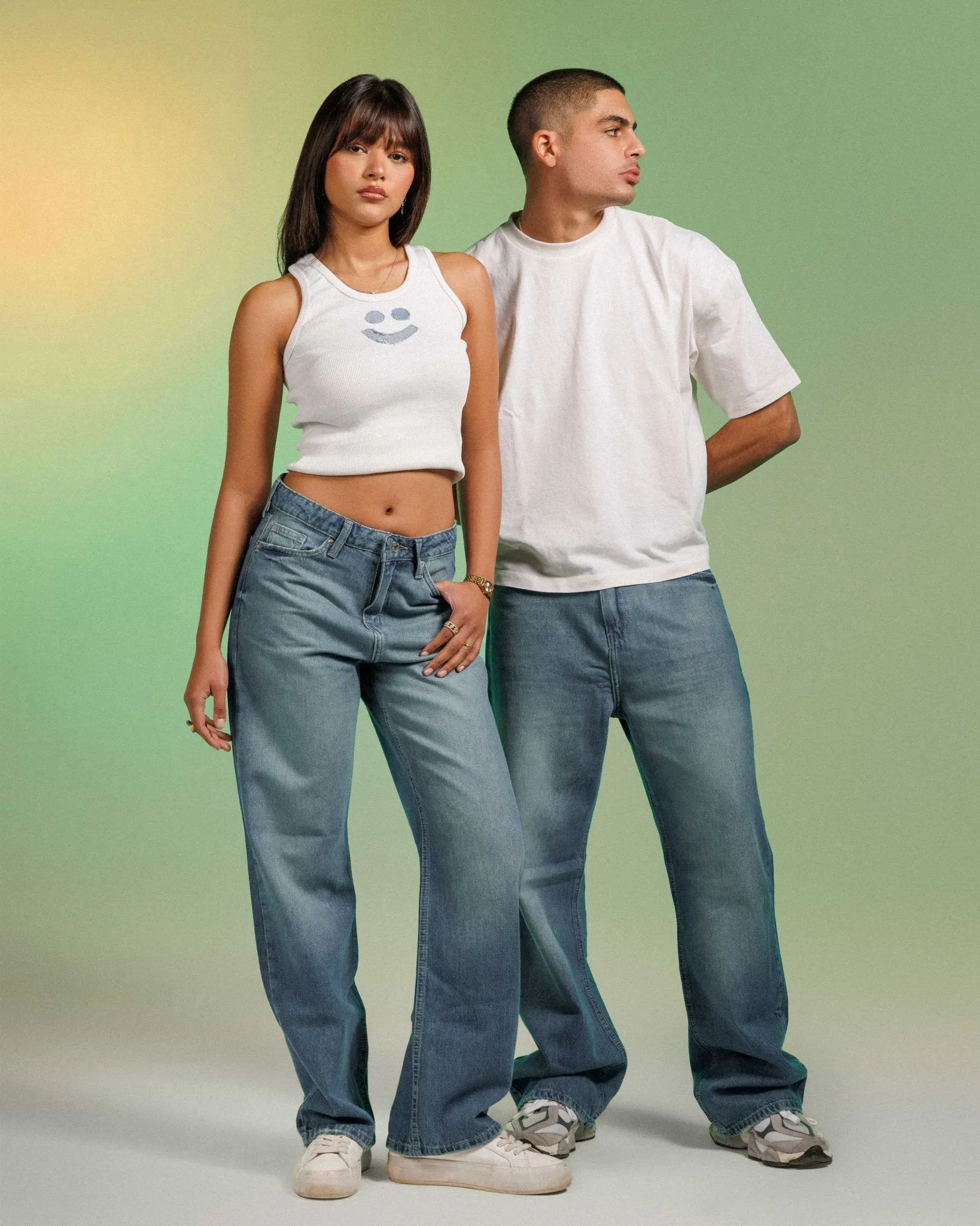 Unisex | Wide Leg - Vintage Deep Blue Jeans