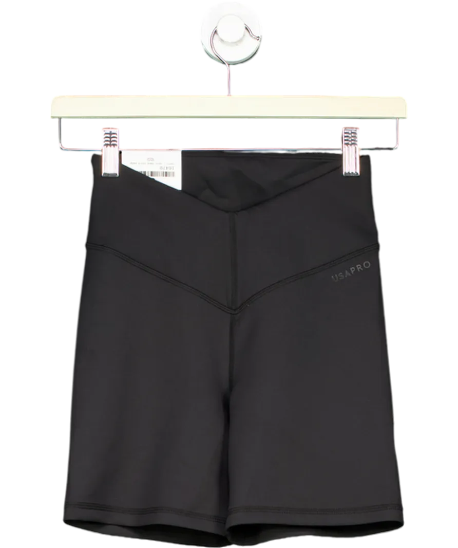 USA Pro Black Usa Pro X Sophie Habboo Sculpt V Front Shorts UK 8