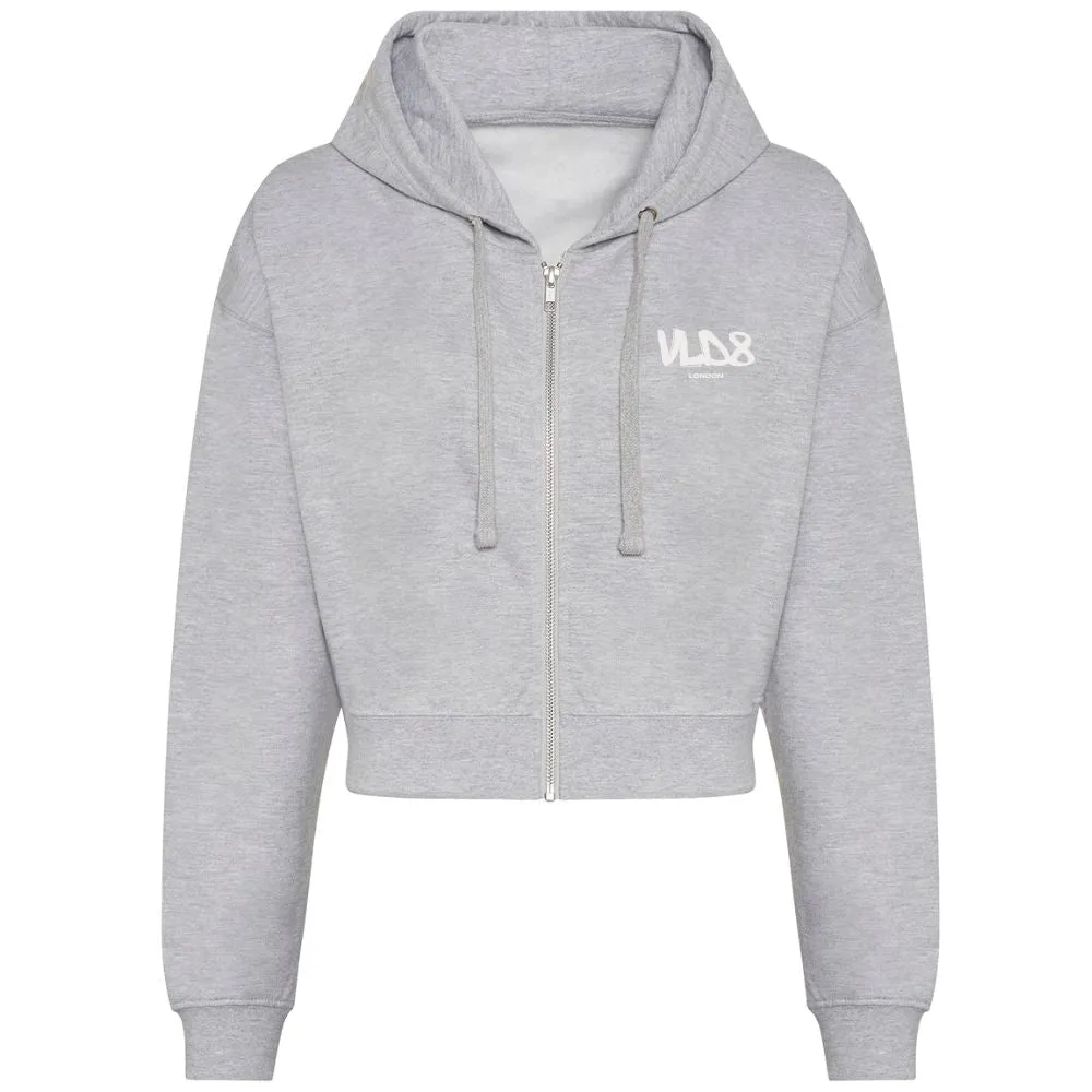 Validate Crop Zoodie Grey Marl