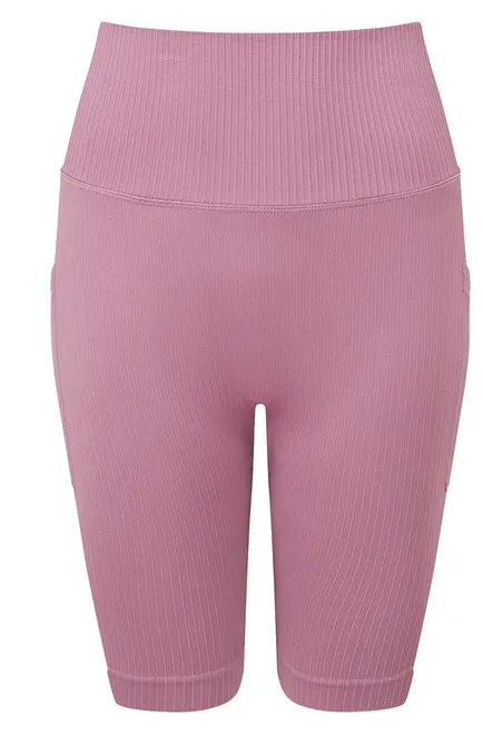 Validate Women’s TriDri® ribbed seamless '3D Fit' cycle shorts Mauve