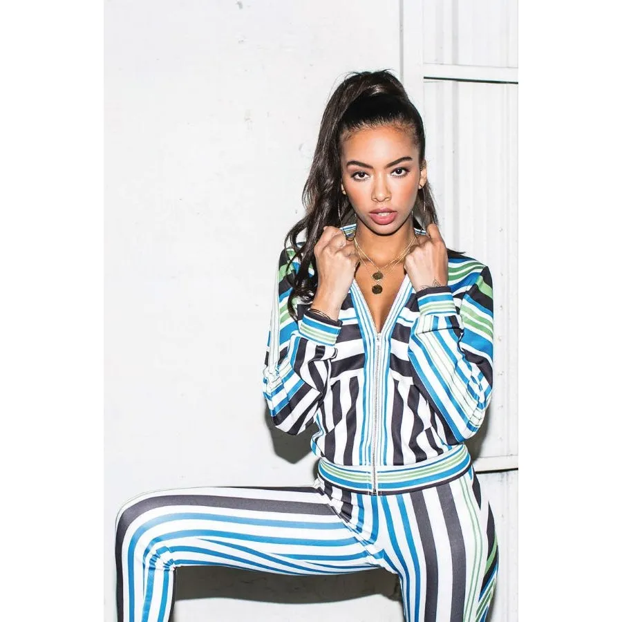 Vintage Stripe Track Suit - Cream