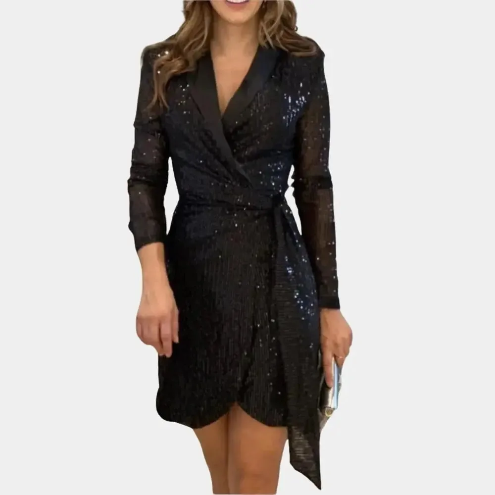 Viviette - Chic Belted Look Woman's Blazer Dress