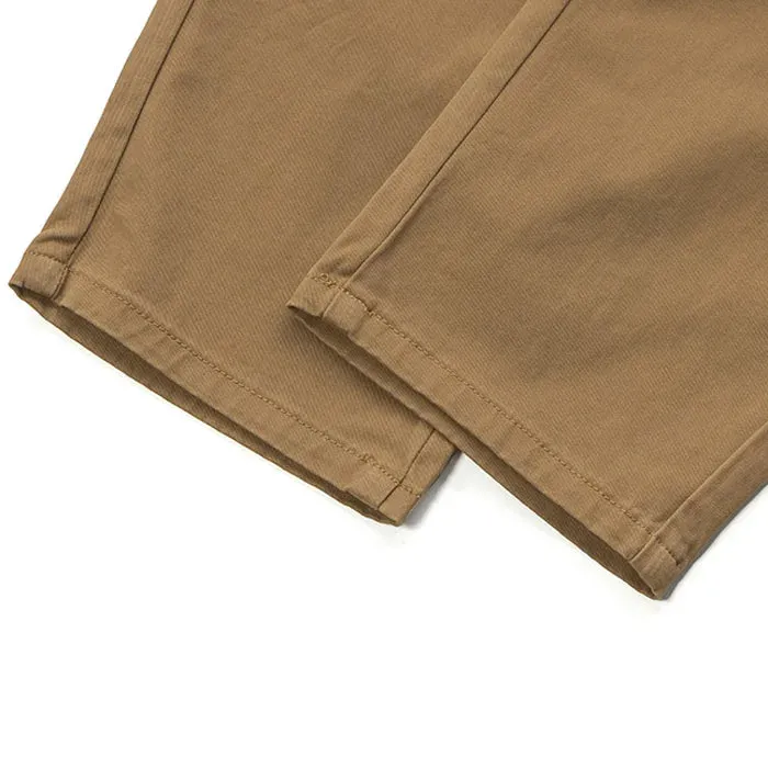 Washed 100% Cotton Woven Tapered Cargo Pants - Men's Fashion Casual Loose Straight Trousers with Belt
