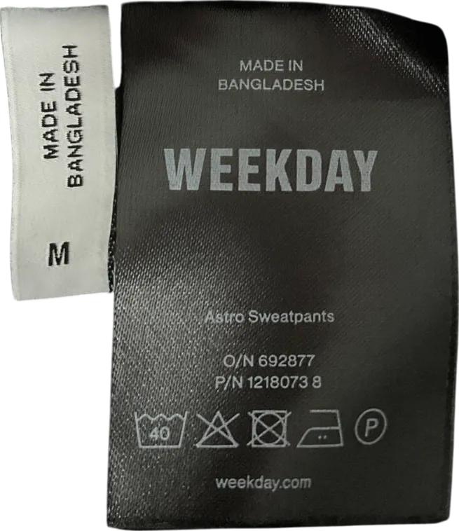 Weekday Black Relaxed Heavyweight Sweatpants UK M