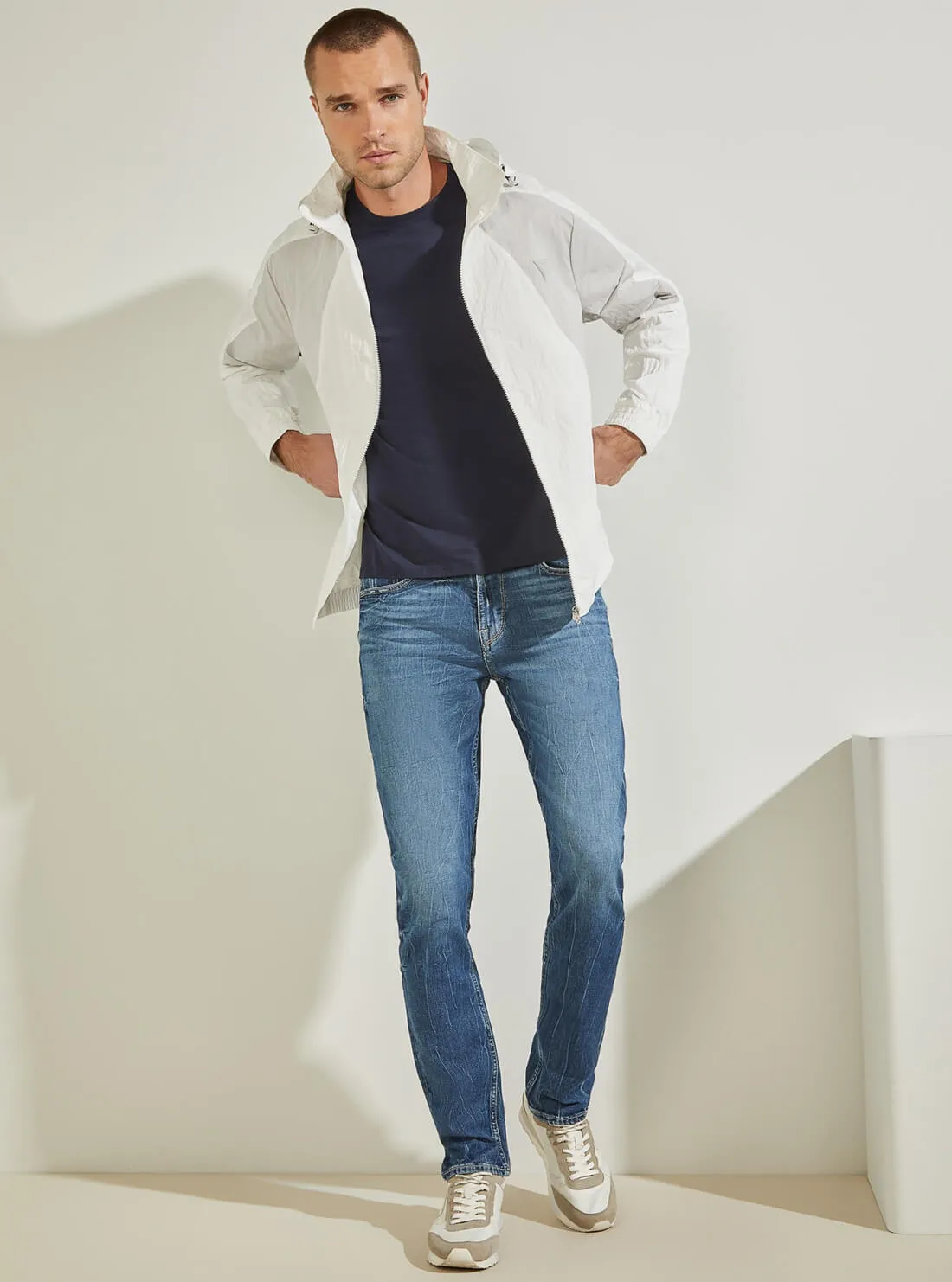 White Grey Kian Colour-Block Active Jacket