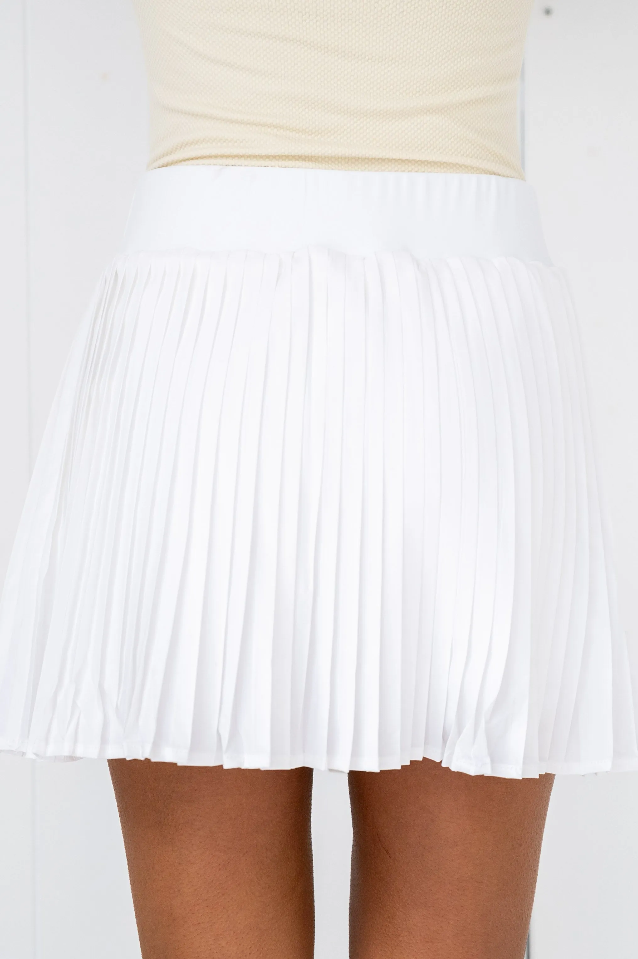 White Pleat Skort