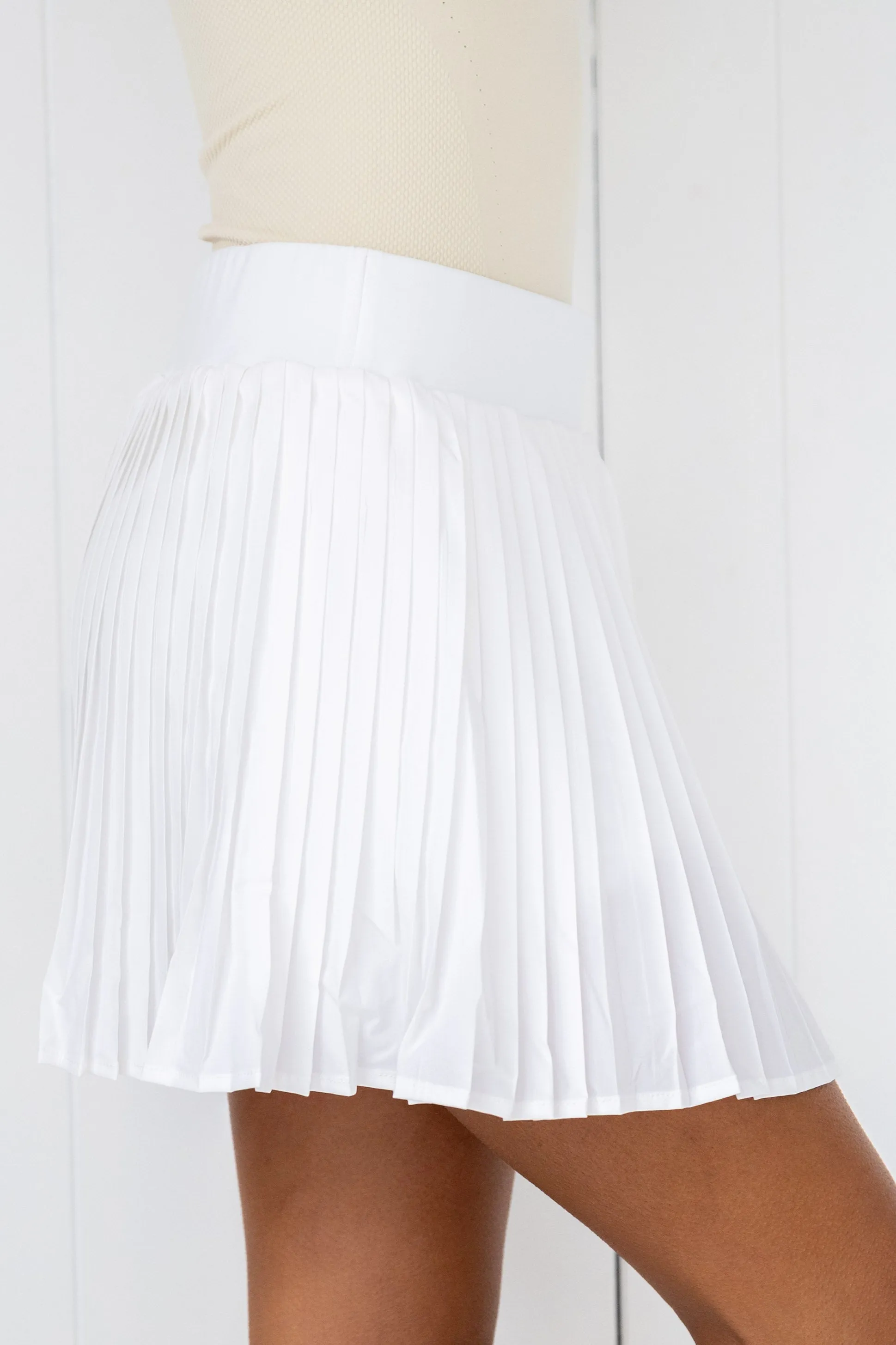 White Pleat Skort