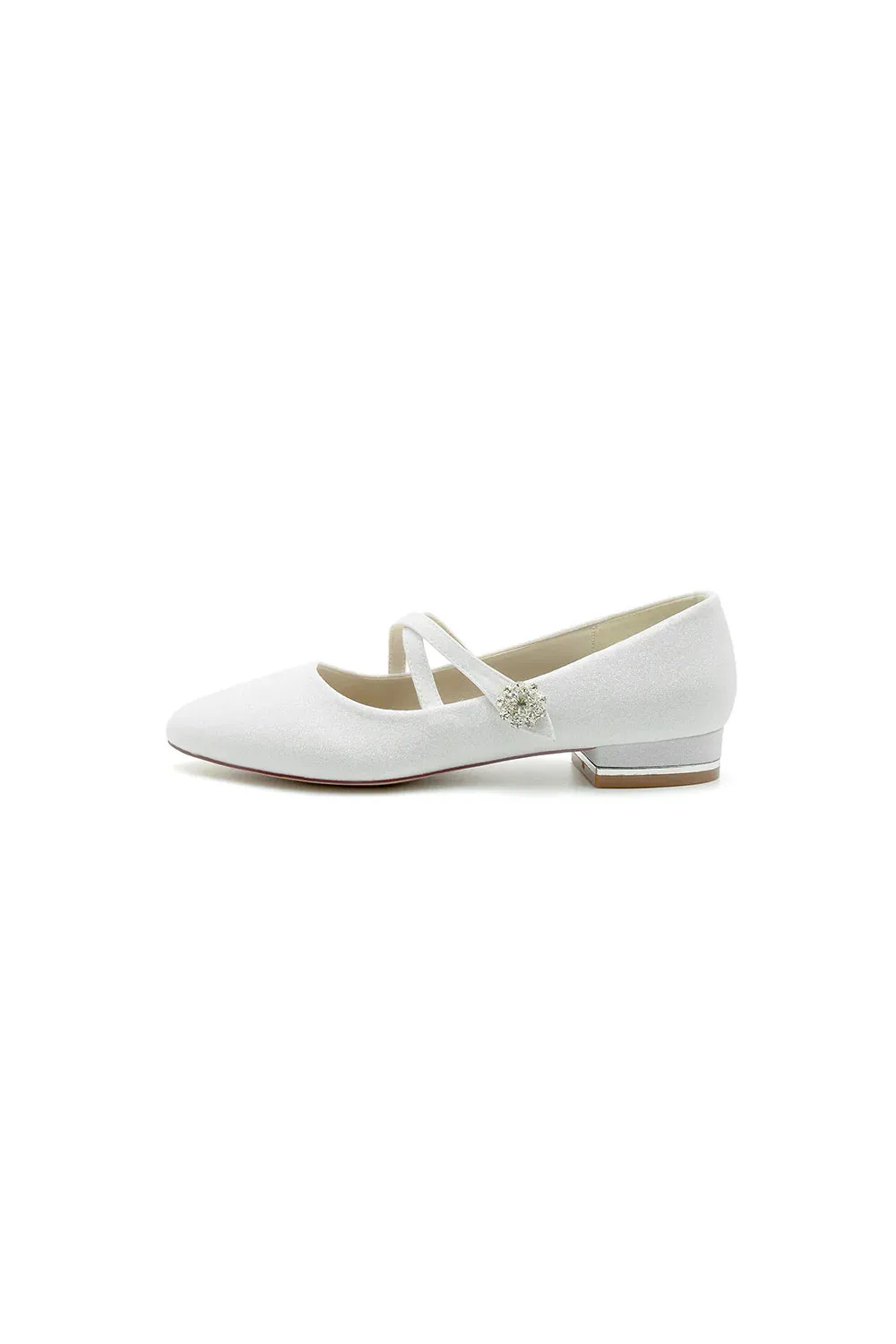White Pointed Toe Wedding Flats