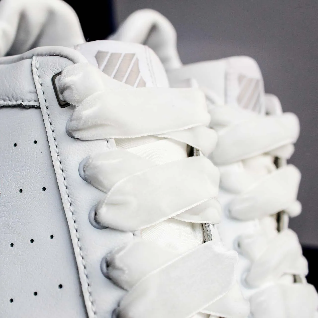 White Velvet Shoelaces