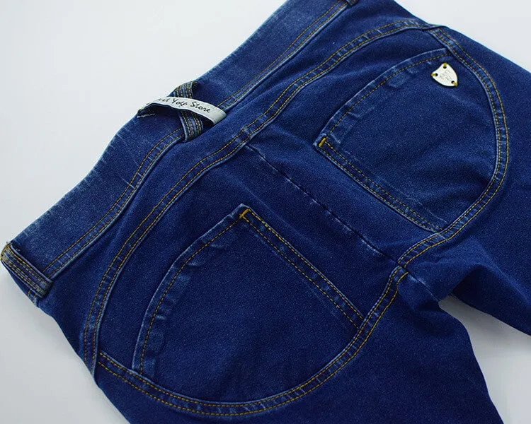 Women Exercise Yoga Pants Low Waisted Jeans Elasticity Skinny Pants