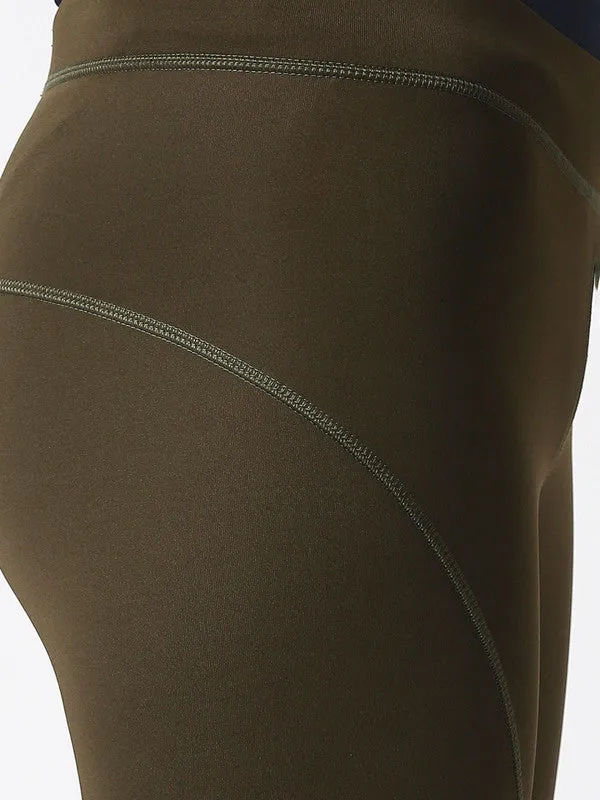 Women Olive Solid Capris-GAMBIT-Olive