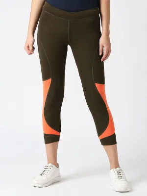 Women Olive Solid Capris-GAMBIT-Olive