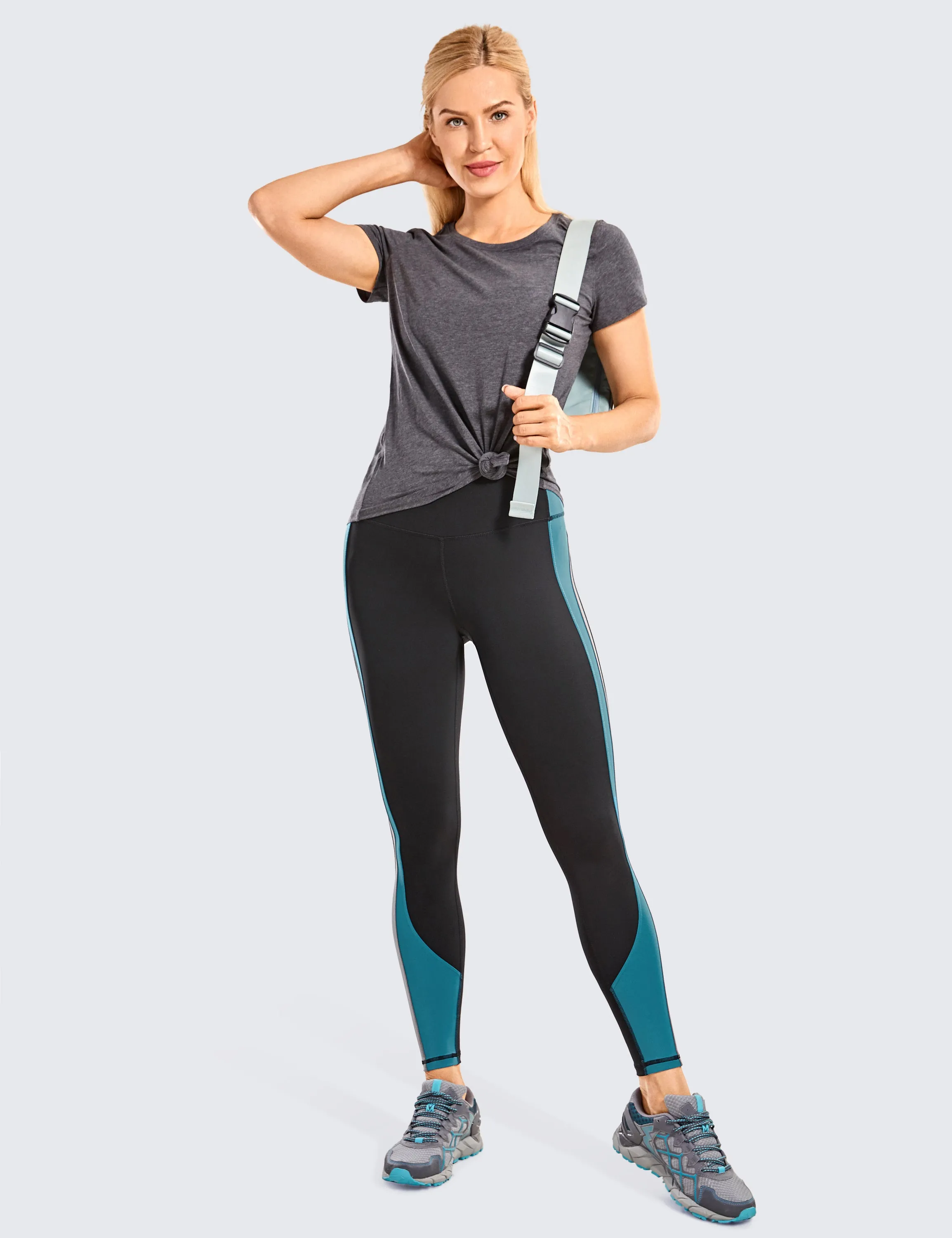 Women's Color Block High Waist Yoga Leggings