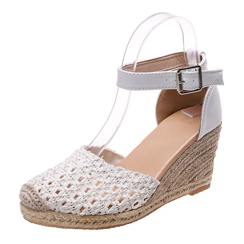 Women's Elegant Woven Rope Wedge Heels Sandals