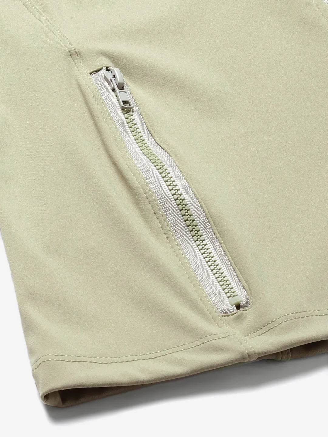 Women's Green Solid Front-Open Active Jacket