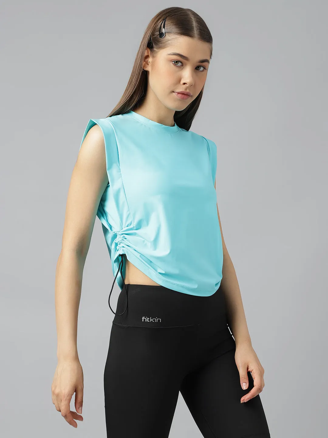 Women's side pull up crop top
