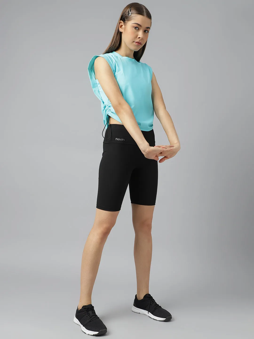 Women's side pull up crop top