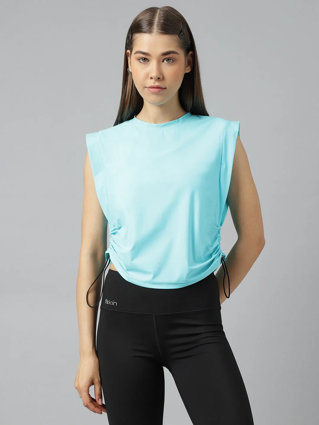 Women's side pull up crop top