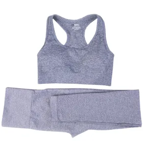 Yoga Activewear Set with Long Sleeve Shirts and High Waist Leggings