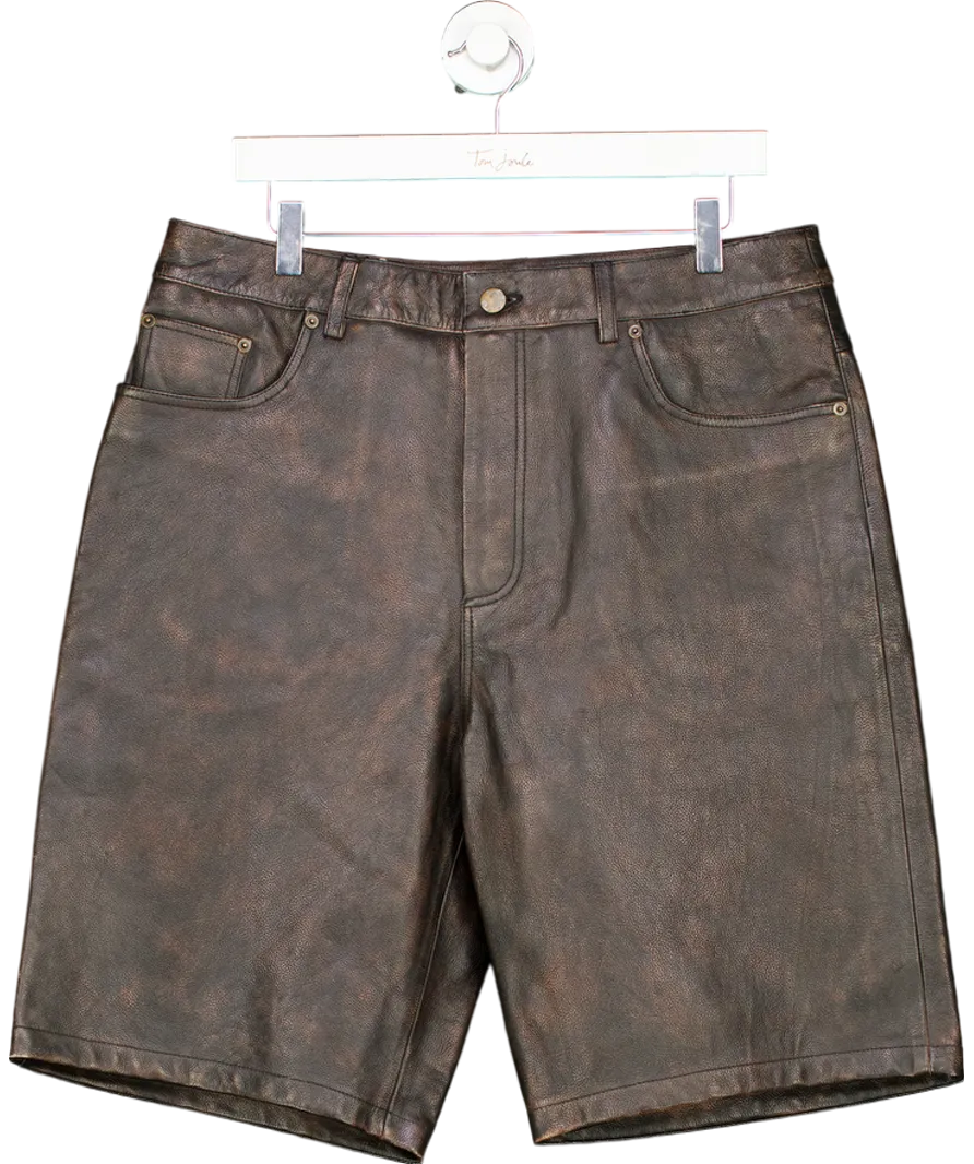 ZARA Brown Leather Shorts W32