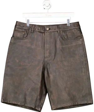 ZARA Brown Leather Shorts W32