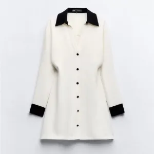 Zara contrast trim mini dress
