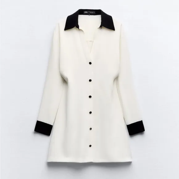 Zara contrast trim mini dress