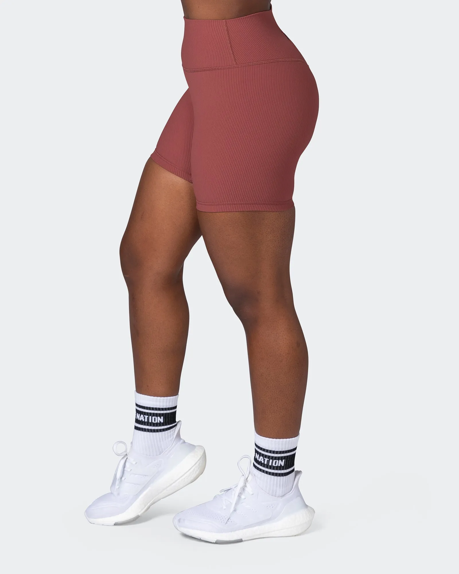 Zero Rise Rib Midway Shorts - Maple