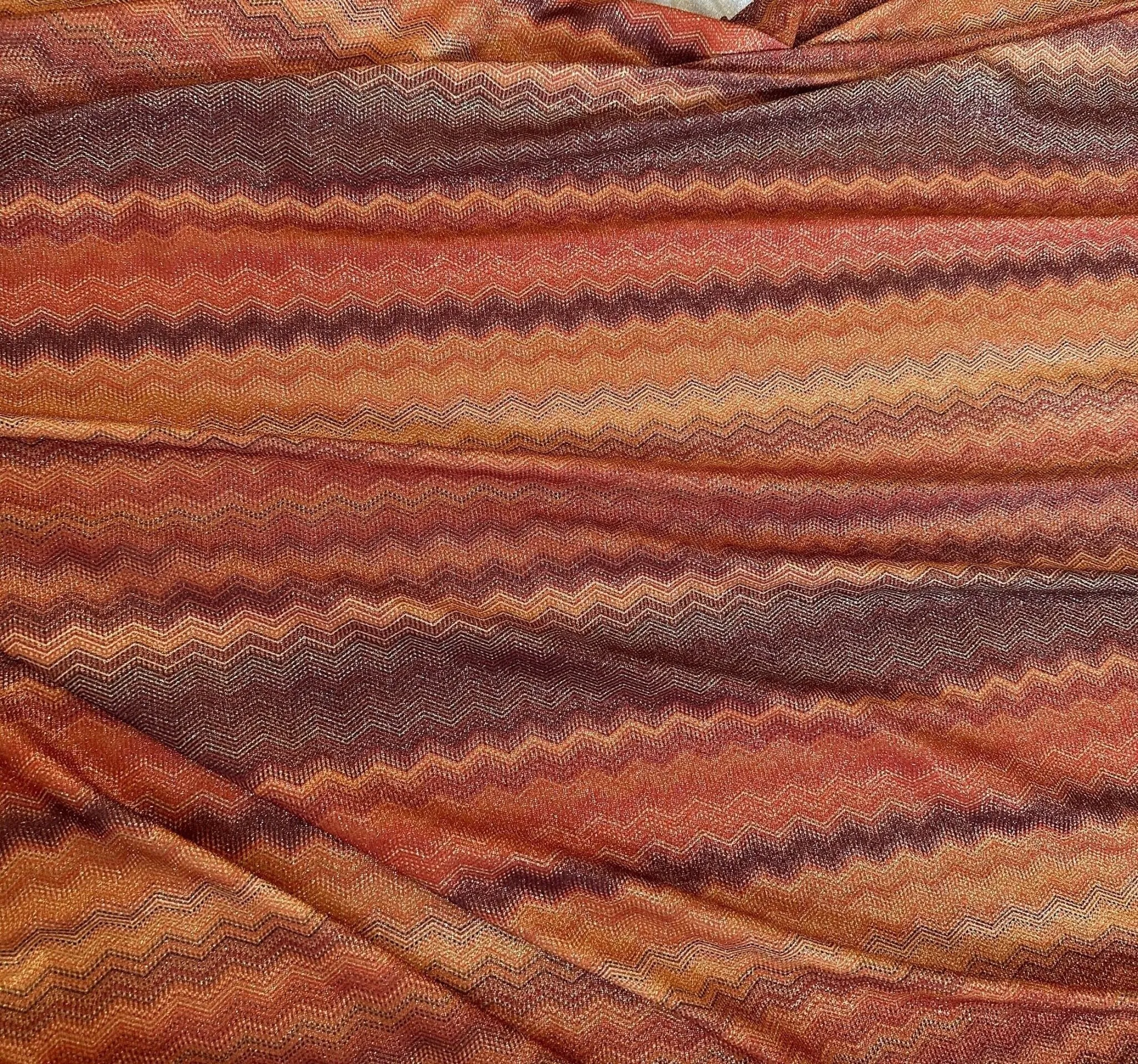 Zigzag Knit Fabric with Lurex - 4-Way Stretch for Fashionable Projects