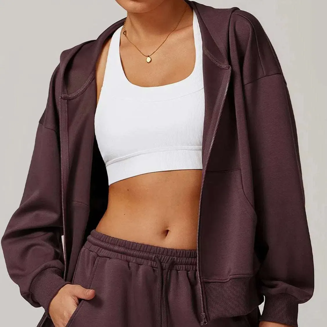 Zip Up Workout Sweatshirts Hoodies