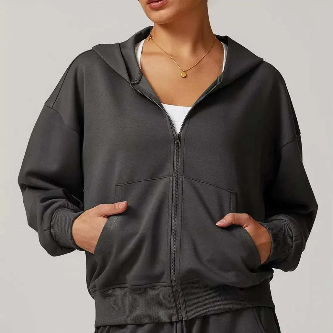 Zip Up Workout Sweatshirts Hoodies