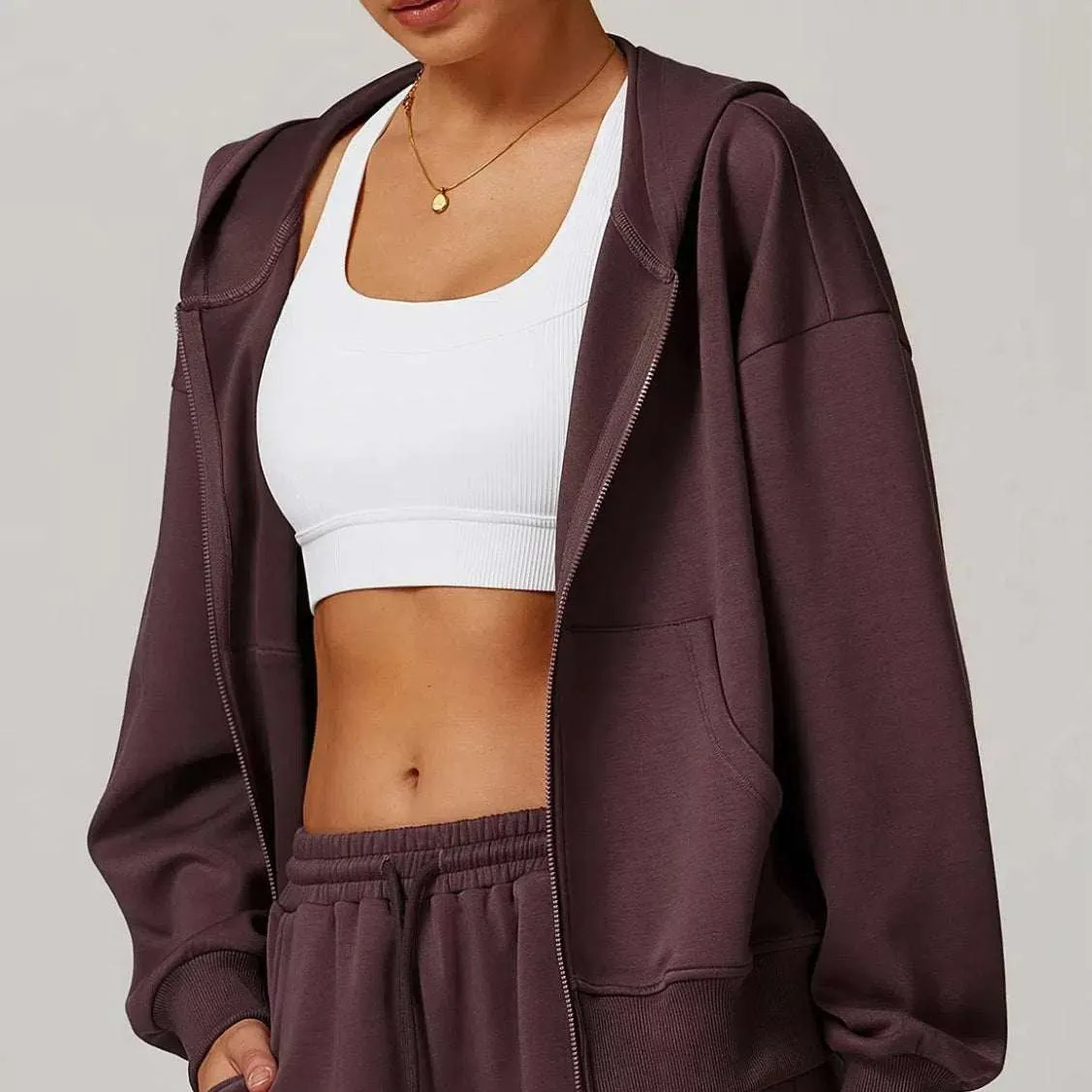Zip Up Workout Sweatshirts Hoodies