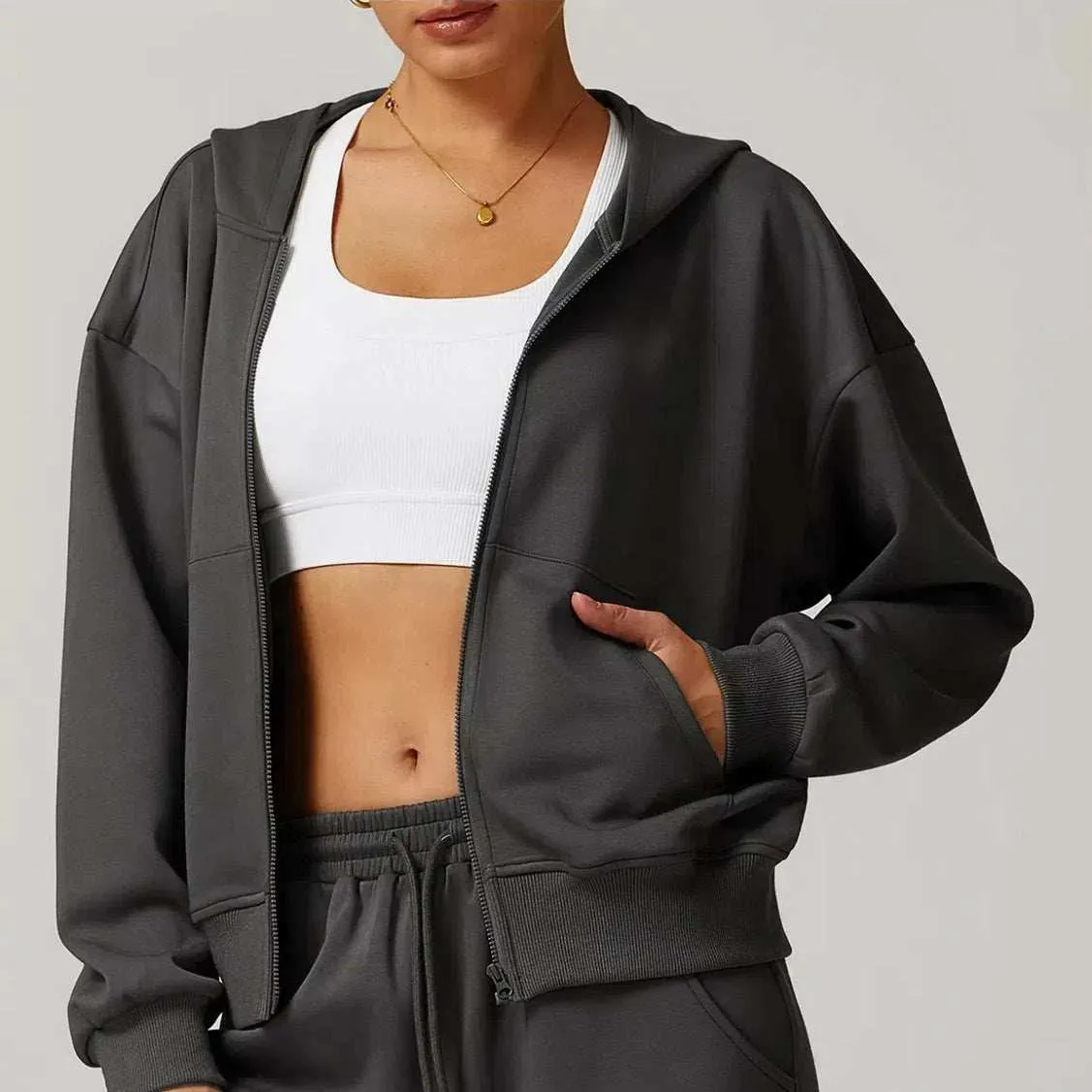 Zip Up Workout Sweatshirts Hoodies