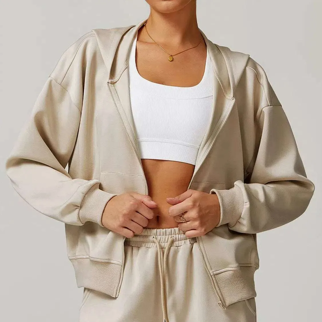 Zip Up Workout Sweatshirts Hoodies