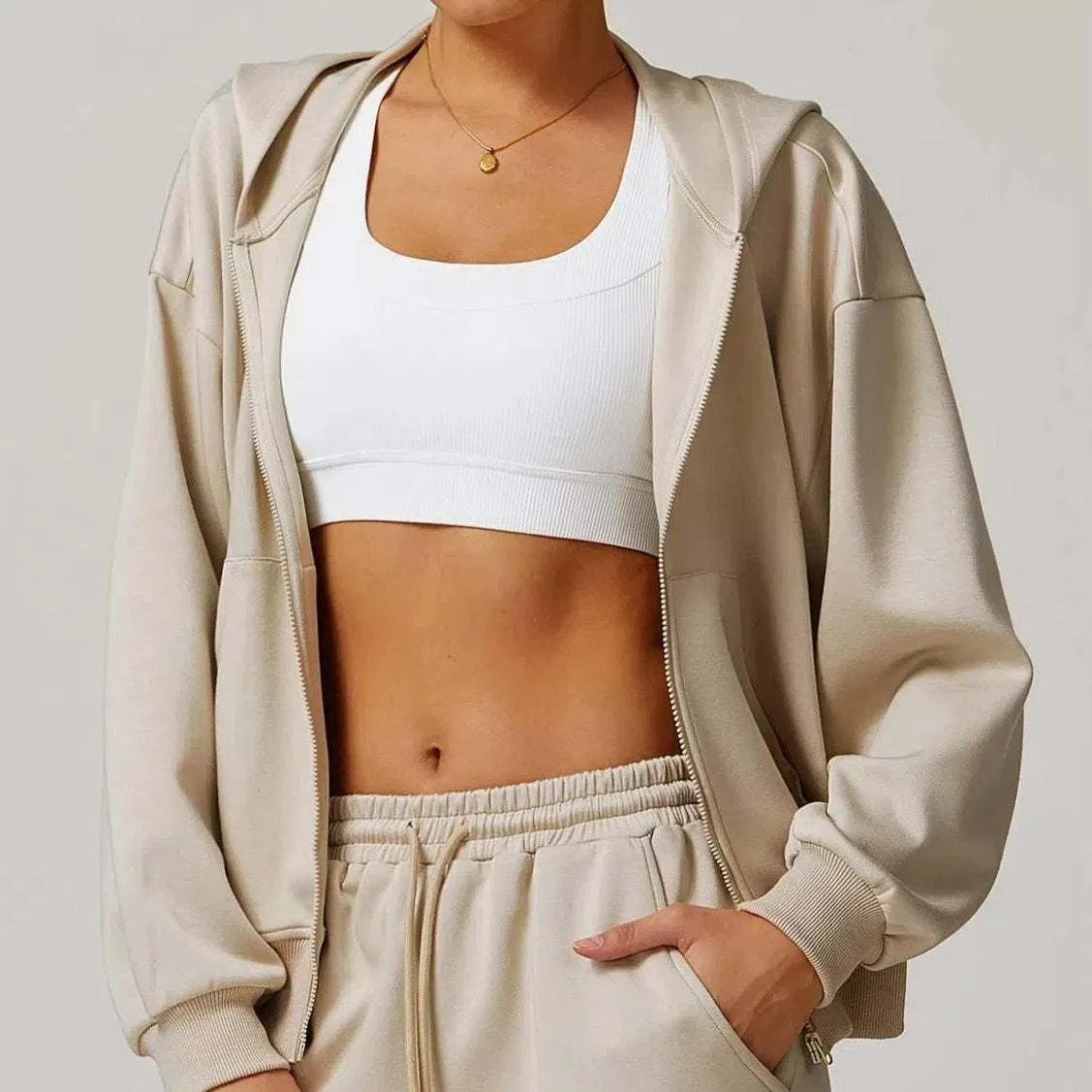 Zip Up Workout Sweatshirts Hoodies